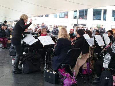 View Some festive entertainment for the local shoppers
